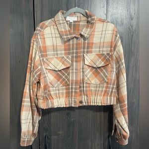 Plaid cropped jacket